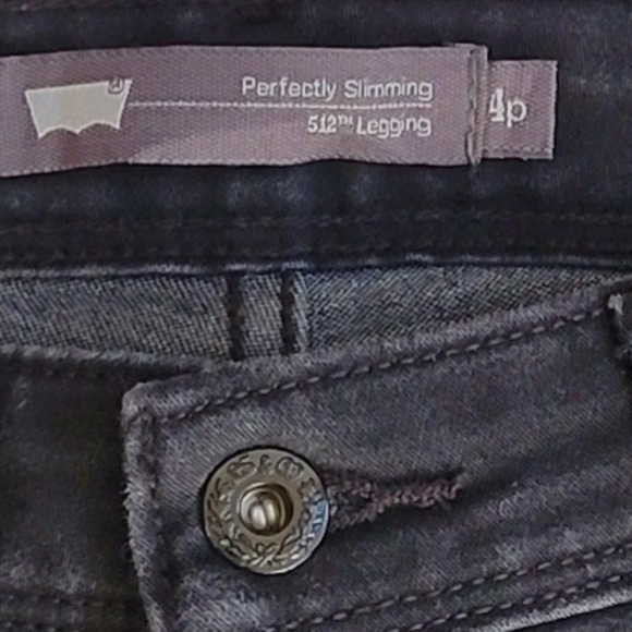 Black Levi's Leggings Perfectly Slimming 512 Jeggings Super Skinny Pull On 4 P - Picture 10 of 12